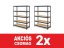 Polcrendszer 1830x750x400 mm lakkozott 5 polcos, teherbírás 1000 kg, RIVET - fekete - 2db