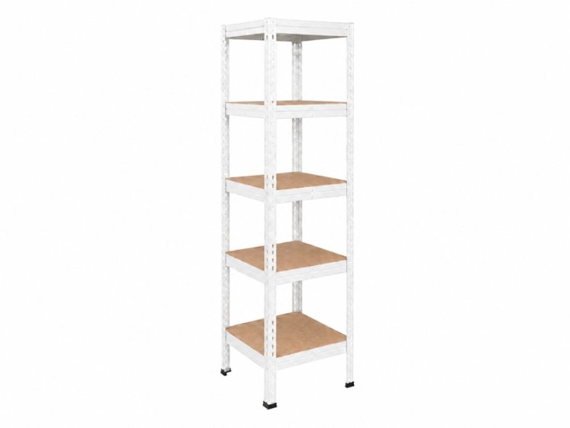 Regál 1830x400x400 mm lakovaný 5-policový, nosnost 1000 kg, RIVET - bílý