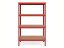 Regál 1500x700x300 mm lakovaný 4-policový, nosnost 700 kg - červený - 5ks