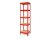 Regál 1800x400x400 mm lakovaný 5-policový, nosnost 875 kg - červený