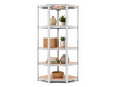 Regál 1800x900x400 mm rohový pozinkovaný 5-polícový, nosnosť 875 kg