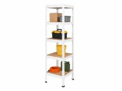 Regál 1830x400x400 mm lakovaný 5-policový, nosnost 1000 kg, RIVET - bílý