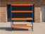 Regál 1800x1600x500 mm profesionální 4-policový, nosnost 1600 kg - modro-oranžový