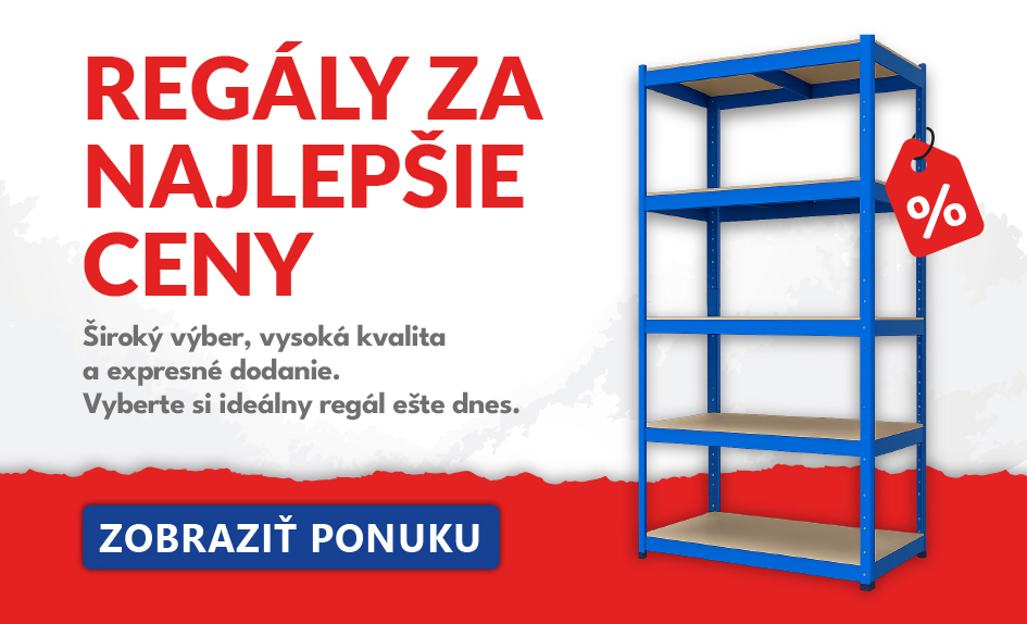 Lacné kovové regály skladom od 30,05 €, nosnosť až 1050 kg