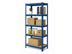 Regál 1500x700x300 mm lakovaný 4-policový, nosnost 700 kg - modrý