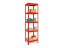 Regál 1800x400x400 mm lakovaný 5-policový, nosnost 875 kg - červený - 5ks