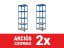 Polcrendszer 1800x400x400 mm festett 5 polcos, teherbírás 875 kg - kék - 2db