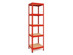 Regál 1800x400x400 mm lakovaný 5-policový, nosnost 875 kg - červený - 5ks