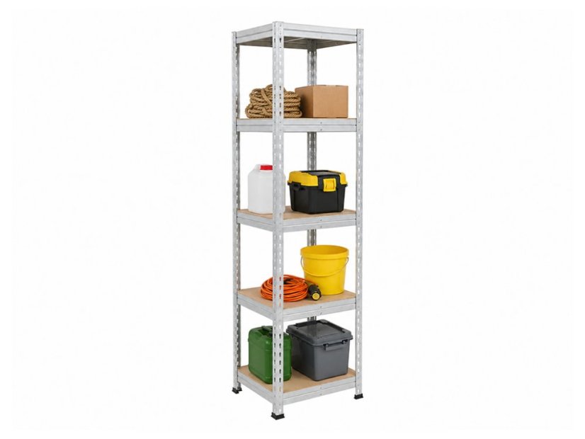 Regál 1830x400x400 mm zinkovaný 5-policový, nosnost 1000 kg, RIVET