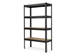 Regál 1800x1800x500 mm profesionální 4-policový, nosnost 1200 kg - černý