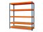 Regál 2000x900x500 mm lakovaný 5-policový, nosnost 1000 kg - modro-oranžový