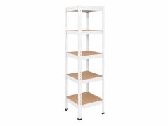 Regál 1830x400x400 mm lakovaný 5-policový, nosnost 1000 kg, RIVET - bílý - 4ks