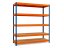 Regál 2000x900x500 mm lakovaný 5-policový, nosnost 1000 kg - modro-oranžový
