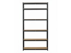 Regál 2200x1000x500 mm lakovaný 6-policový, nosnost 1050 kg - černý - 2ks
