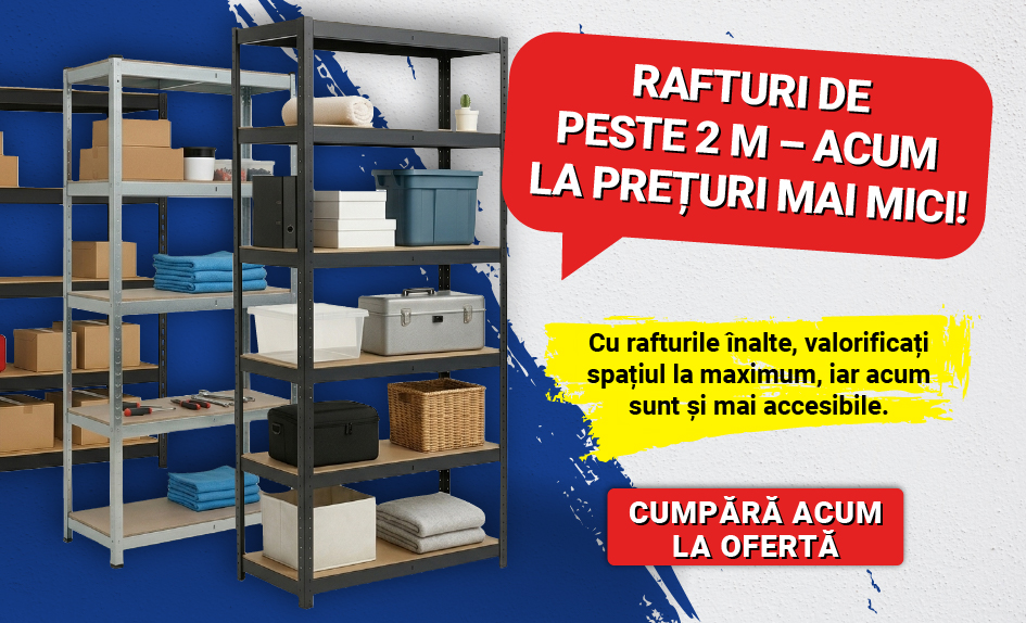 Rafturi de doi metri – profitați la maximum de înălțime Rafturi de doi metri – profitați la maximum de înălțime