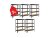 Regál 1500x700x300 mm lakovaný 4-policový, nosnost 700 kg - černý - 5ks