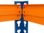 Regál 2500x1600x500 mm profesionální 5-policový, nosnost 2000 kg - modro-oranžový