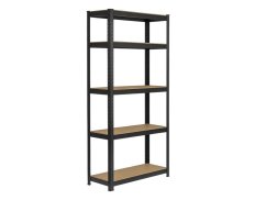 Regál 1800x900x300 mm lakovaný 5-policový, nosnost 875 kg - černý - 10ks