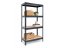 Regál 1500x700x300 mm lakovaný 4-policový, nosnost 800 kg, RIVET - černý