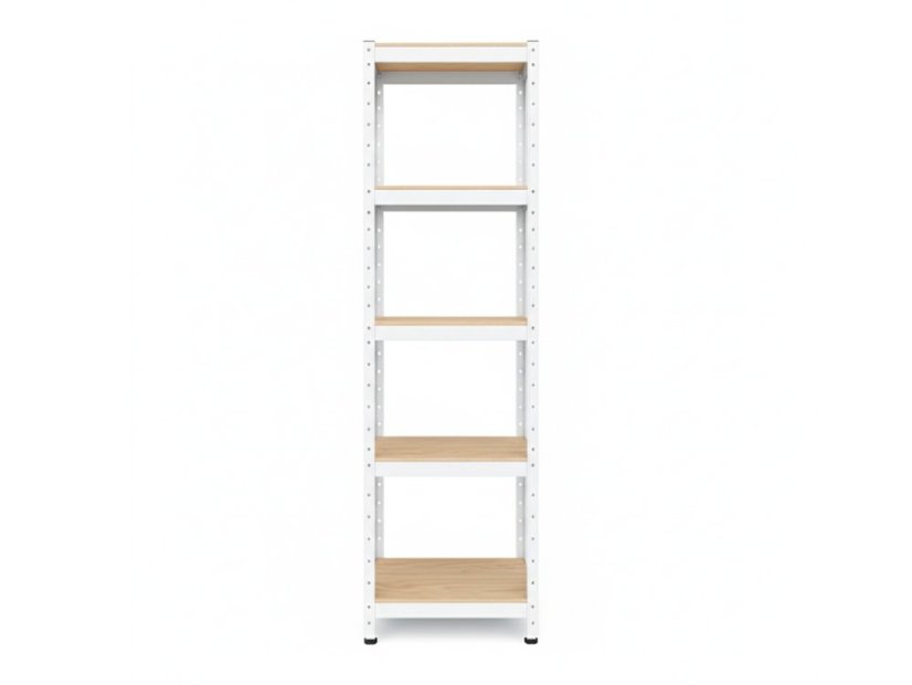 Regál 1800x400x400 mm lakovaný 5-policový, nosnosť 875 kg - biely
