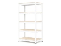 Regál 1800x900x400 mm lakovaný 5-policový, nosnost 875 kg - bílý
