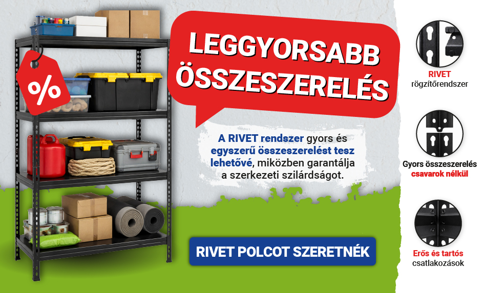 RIVET állványok a leggyorsabb összeszereléshez RIVET állványok a leggyorsabb összeszereléshez