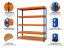 Regál 2000x900x500 mm lakovaný 5-policový, nosnosť 1000 kg - modro-oranžový
