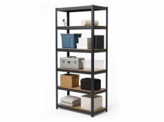 Regál 2200x1000x600 mm lakovaný 6-policový, nosnost 1050 kg - černý