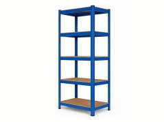 Regál 1800x900x400 mm lakovaný 5-policový, nosnost 875 kg - modrý