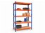 Polcrendszer 1800x900x400 mm festett 5 polcos, teherbírás 1000 kg - kék-narancs