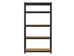 Regál 2000x1000x400 mm lakovaný 5-policový, nosnost 875 kg - černý - 2ks