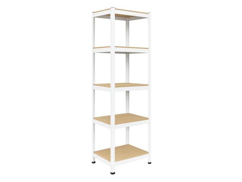 Regál 1800x400x400 mm lakovaný 5-policový, nosnosť 875 kg - biely