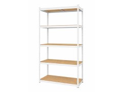 Regál 1830x900x400 mm lakovaný 5-policový, nosnost 875 kg, RIVET - bílý