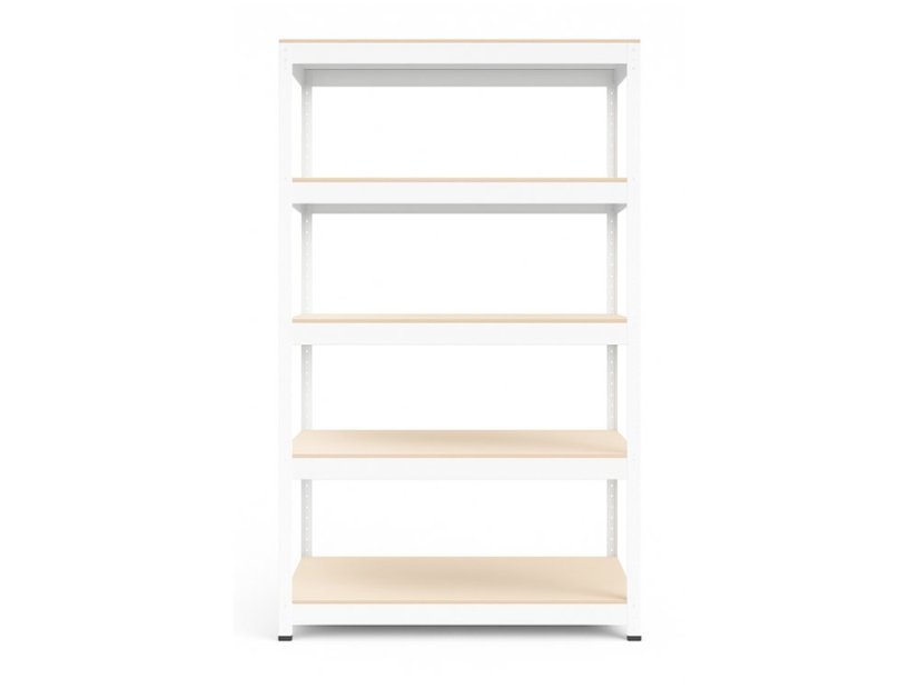 Regál 1800x900x400 mm lakovaný 5-policový, nosnost 875 kg - bílý