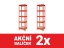 Regál 1800x400x400 mm lakovaný 5-policový, nosnost 875 kg - červený - 2ks
