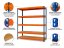 Polcrendszer 1800x900x400 mm festett 5 polcos, teherbírás 1000 kg - kék-narancs