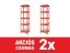 Polcrendszer 1800x400x400 mm festett 5 polcos, teherbírás 875 kg - piros - 2db