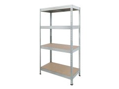 Regál 1500x700x300 mm zinkovaný 4-policový, nosnost 800 kg, RIVET