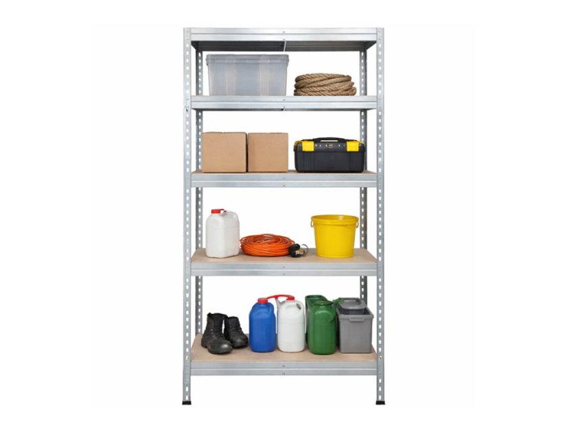 Regál 1500x700x300 mm zinkovaný 4-policový, nosnost 800 kg, RIVET
