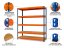 Regál 3120x1600x500 mm profesionální 5-policový, nosnost 2000 kg - modro-oranžový