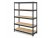 Regál 1830x900x300 mm lakovaný 5-policový, nosnost 875 kg, RIVET - černý