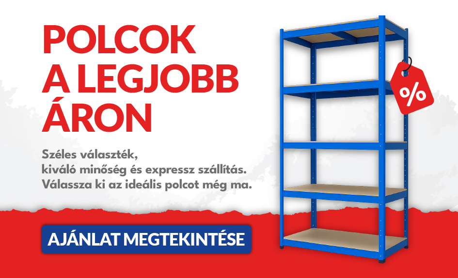 Olcsó fém polcrendszerek raktárról, teherbírás akár 1050 kg Olcsó fém polcrendszerek raktárról, teherbírás akár 1050 kg
