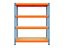 Regál 1800x1600x500 mm profesionální 4-policový, nosnost 1600 kg - modro-oranžový