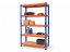 Polcrendszer 1800x900x400 mm festett 5 polcos, teherbírás 1000 kg - kék-narancs