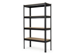 Regál 1680x1600x600 mm profesionální 4-policový, nosnost 1600 kg - černý