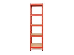 Regál 1800x400x400 mm lakovaný 5-policový, nosnost 875 kg - červený - 10ks