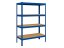 Regál 1500x700x300 mm lakovaný 4-policový, nosnost 700 kg - modrý - 5ks