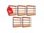 Regál 3120x1600x500 mm profesionální 5-policový, nosnost 2000 kg - modro-oranžový - 5ks