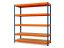 Regál 2500x1600x500 mm profesionální 5-policový, nosnost 2000 kg - modro-oranžový