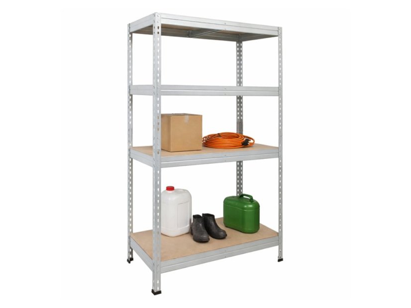 Regál 1500x700x300 mm zinkovaný 4-policový, nosnost 800 kg, RIVET
